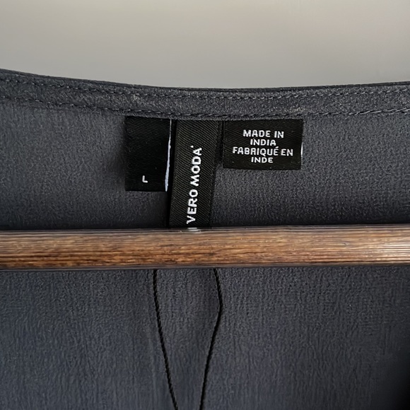 Vero Moda Belted Blue Dress Size L - Picture 3 of 4